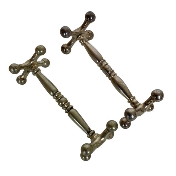 Vintage Silverplate Knife Cutlery Rests Set Of 6 Dumbbell Style Unbranded - Picture 5 of 8